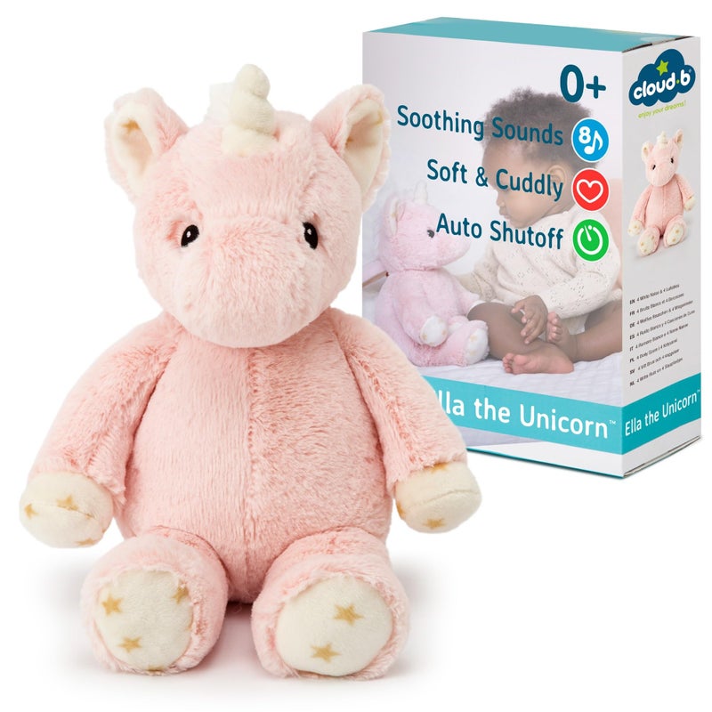 Cloud b Sound Machine with White Noise Soothing Sounds | Cuddly Stuffed Animal | Adjustable Settings and Auto-Shutoff | Ella The Unicorn - Image 1